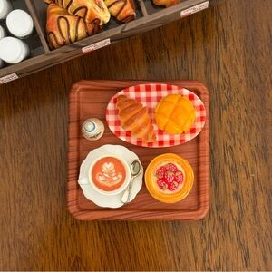 Miniature Food Tray with Pastries & Coffee | Mini Decor